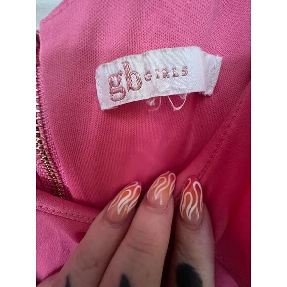 GB GIRLS SLEEVELESS RUFFLED HEM PINK SUNDRESS WAIST TIE GIRLS SIZE 7 - Picture 2 of 9